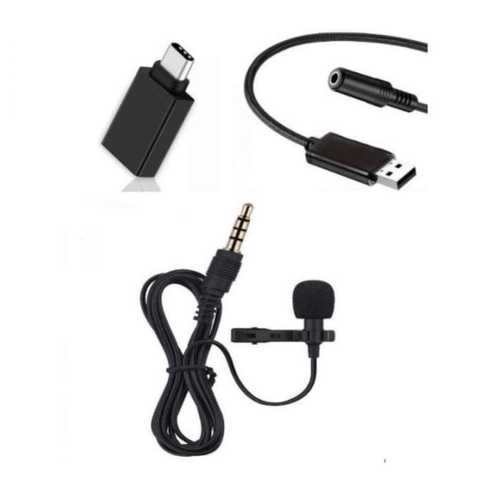 Lavalier Lapel Microphone / 3.5mm / USB-A / USB-C